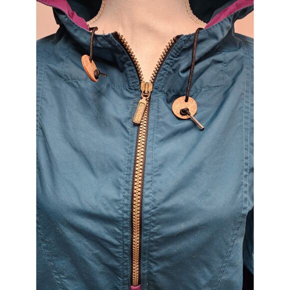 Vintage LL Bean Jacket Womens Medium Blue Anorak Parka Windbreaker 90s USA - Picture 3 of 12
